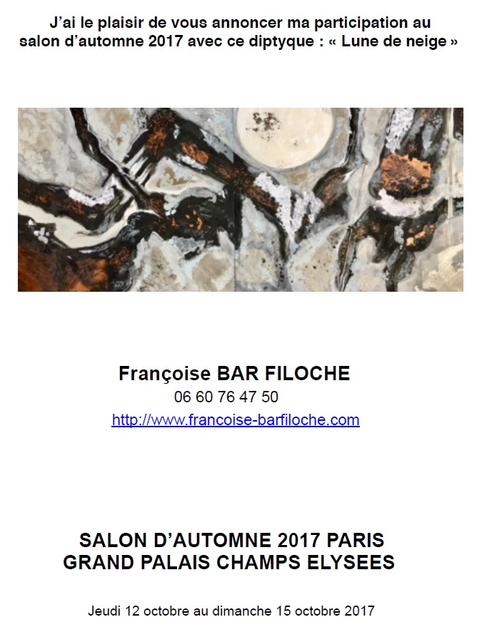 invitation Salon automne Champs Elysées